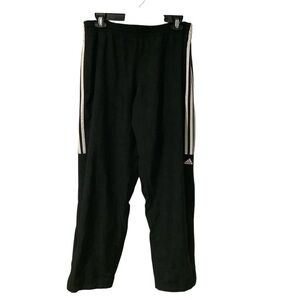 Adidas Men’s Black Joggers with White Accents Pockets and Zipper Ankles.